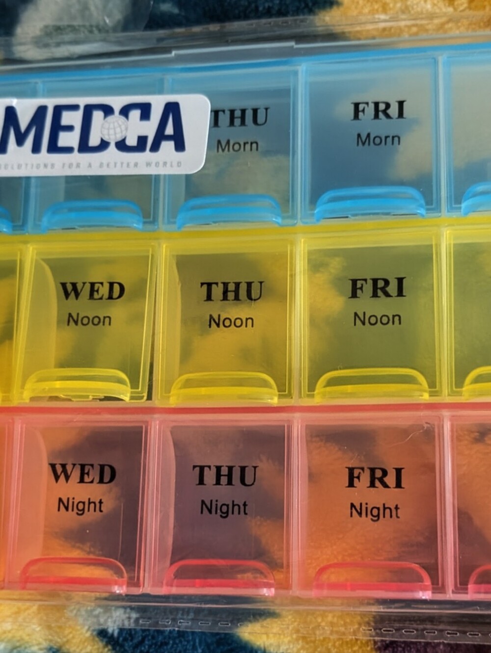 MedCa 21-Compartment Weekly Pill Organizer - Multi-Color